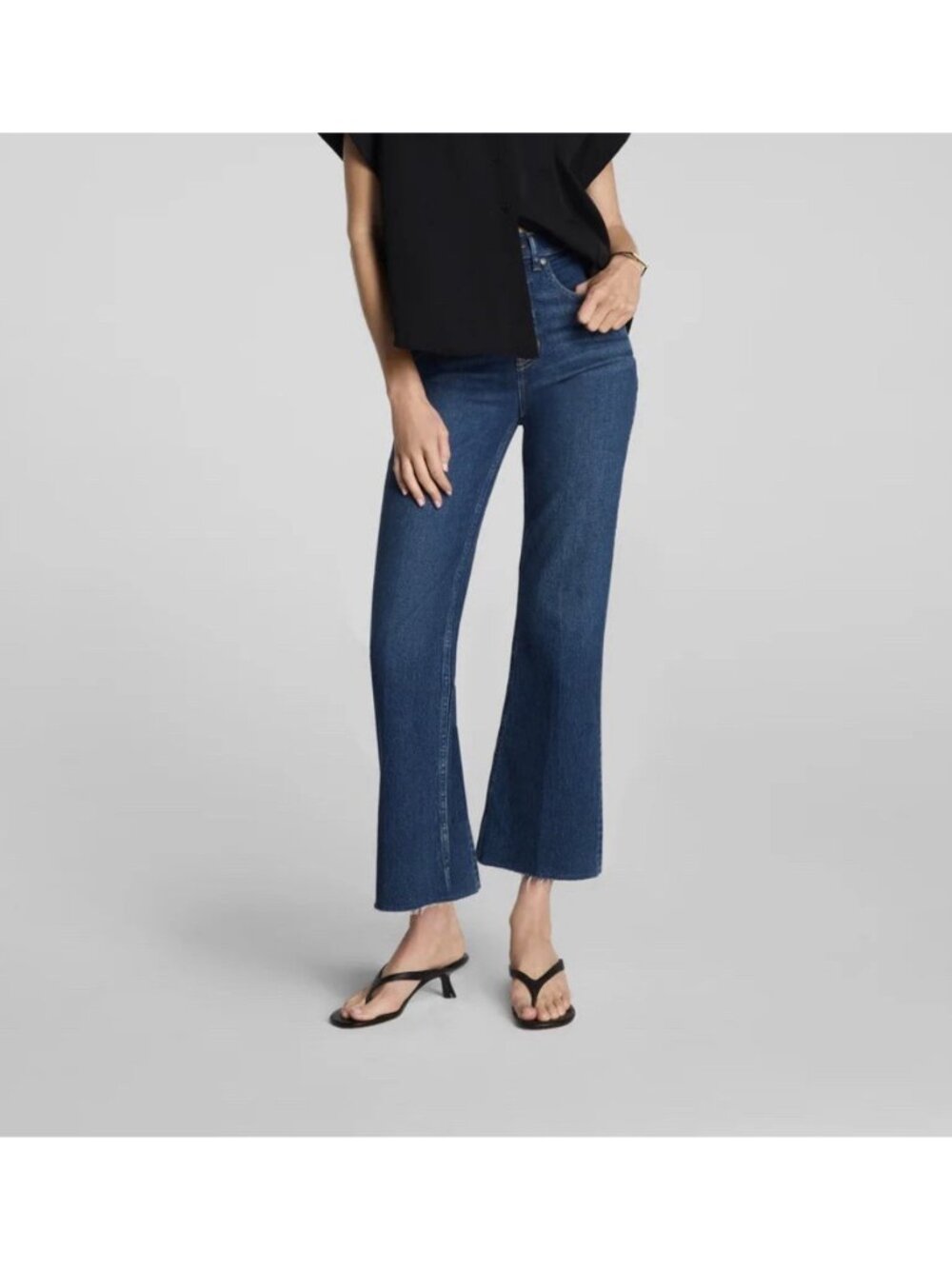 SPANXshape® Authentic 360 Raw Hem Kick Flare Jeans Petite Large